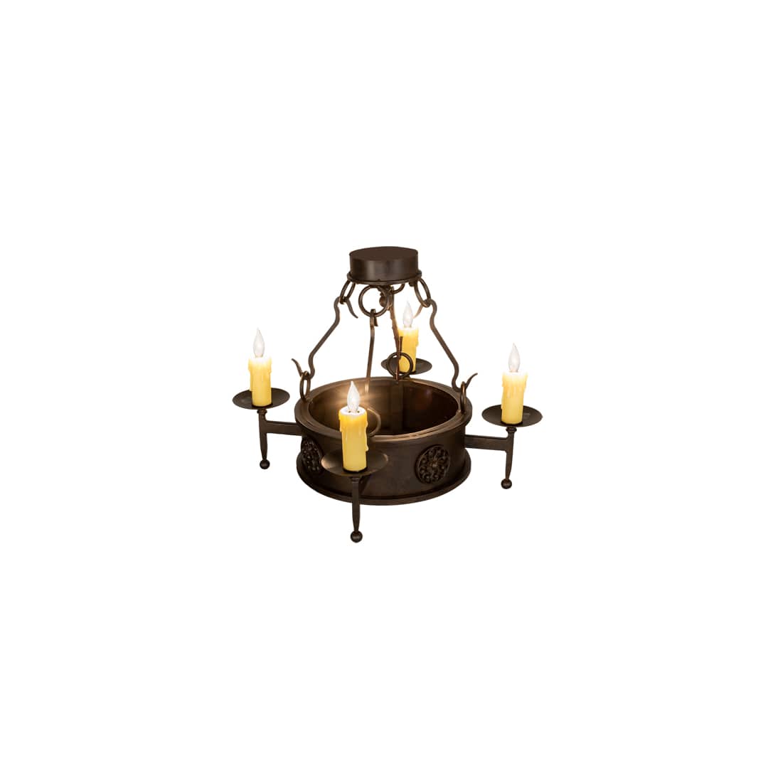 Lorenzo 4 Light 24" Wide Semi-Flush Ceiling Fixture