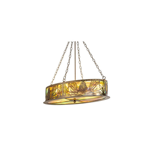4 Light 36" Wide Abstract Linear Pendant