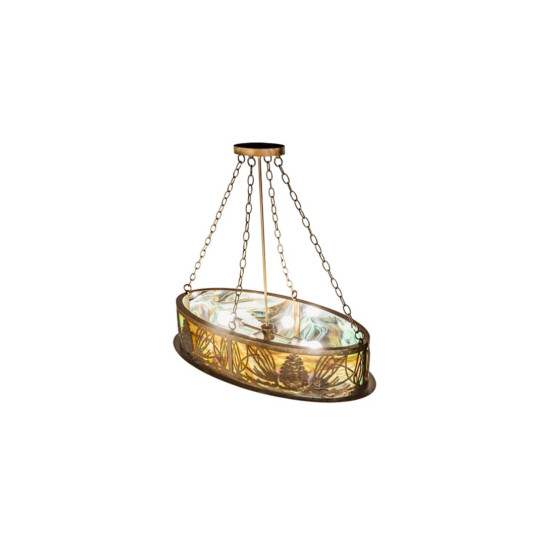 4 Light 36" Wide Abstract Linear Pendant