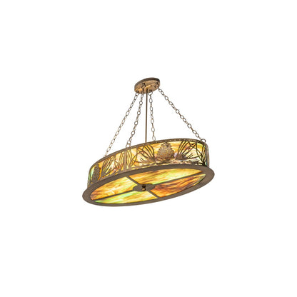 4 Light 36" Wide Abstract Linear Pendant