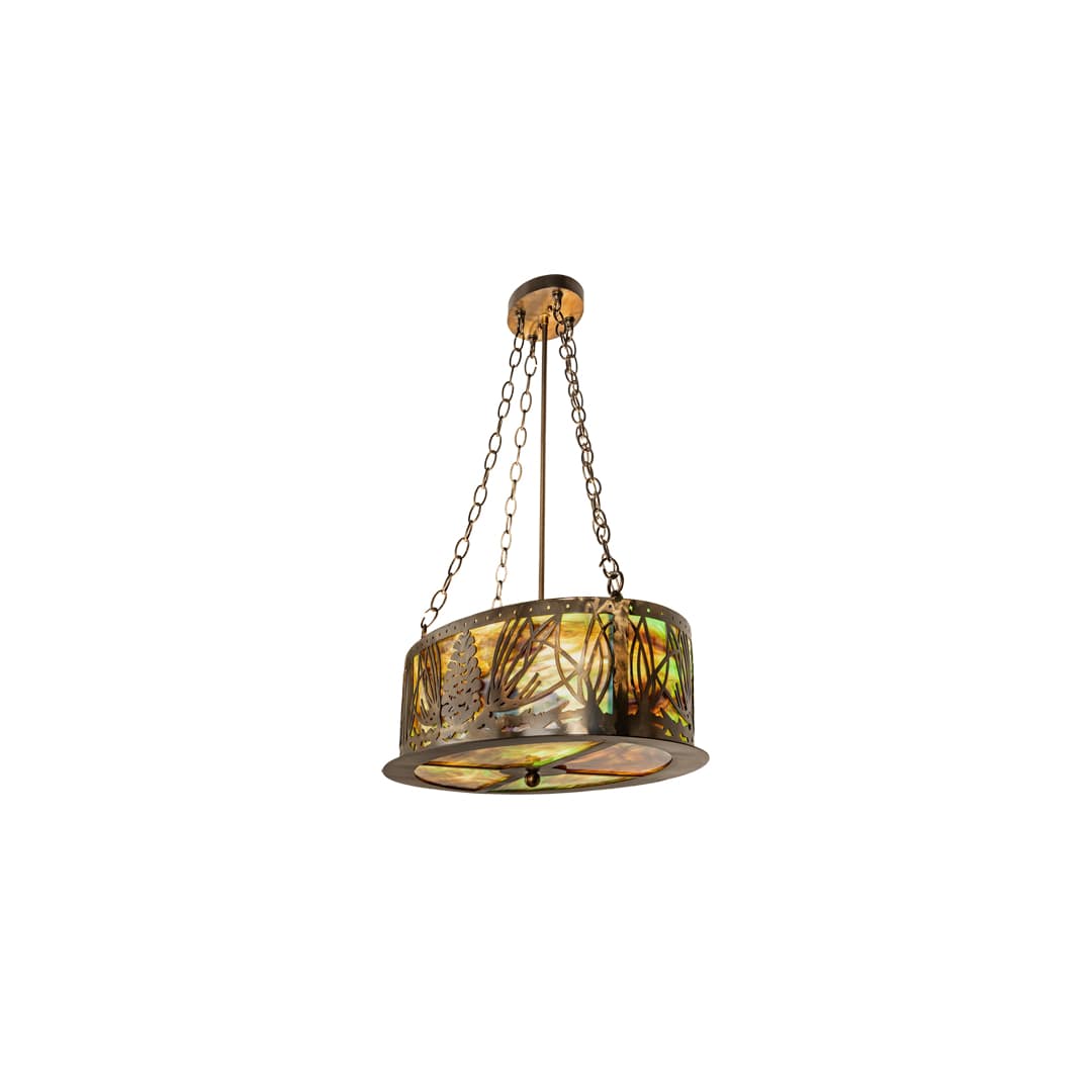 4 Light 36" Wide Abstract Linear Pendant