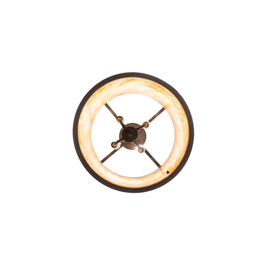 Wyant 4 Light 15" Wide Semi-Flush Ceiling Fixture - Wrought Iron Finish