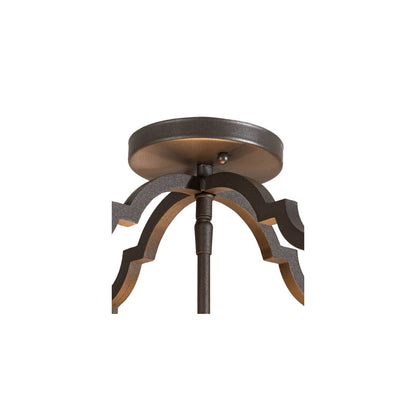 Wyant 4 Light 15" Wide Semi-Flush Ceiling Fixture - Wrought Iron Finish