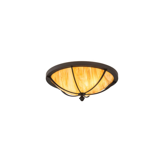 Dominga 3 Light 20" Wide Flush Mount Bowl Ceiling Fixture - Wrought Iron Finish