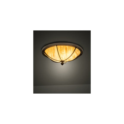 Dominga 3 Light 20" Wide Flush Mount Bowl Ceiling Fixture - Wrought Iron Finish
