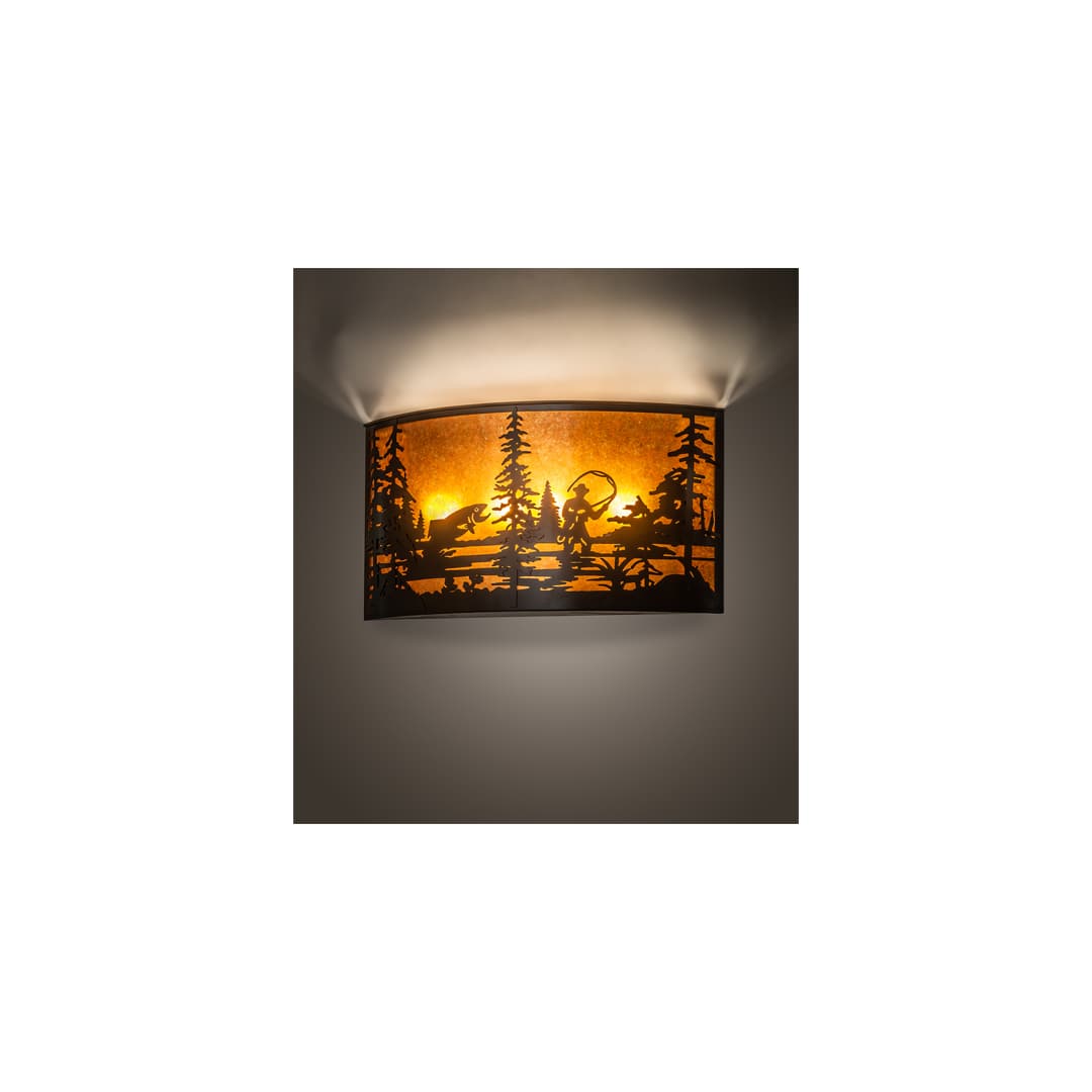 Fly Fishing Creek 4 Light 17" Tall Wall Sconce