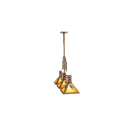 3 Light 45" Wide Linear Pendant