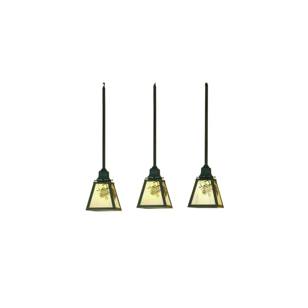 Long Winter Pine 3 Light 6" Wide Linear Pendant