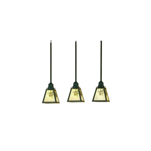 Long Winter Pine 3 Light 6" Wide Linear Pendant