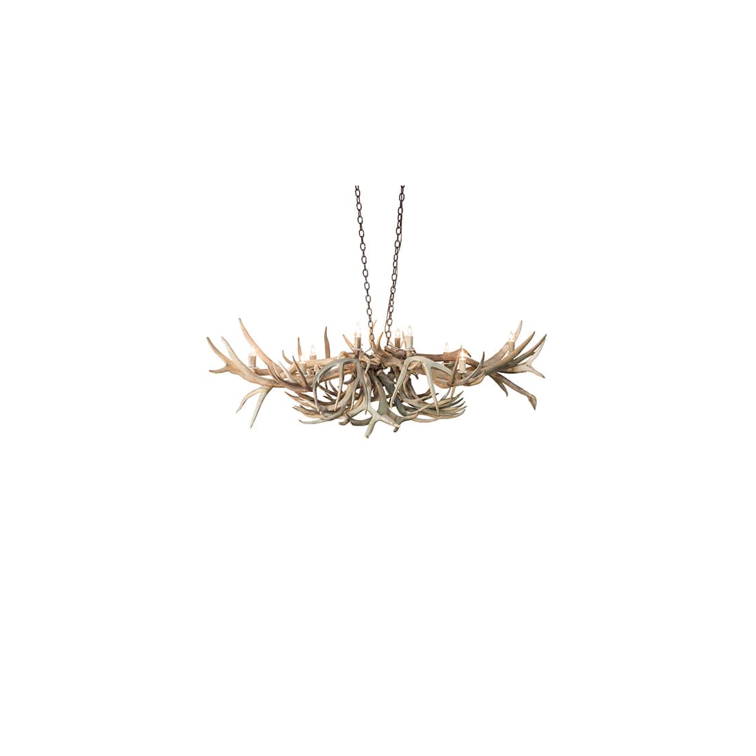 Long Antlers Deer 10 Light 40" Wide Antler Linear Chandelier