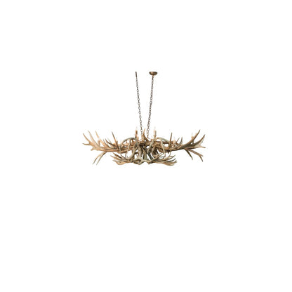 Long Antlers Deer 10 Light 40" Wide Antler Linear Chandelier
