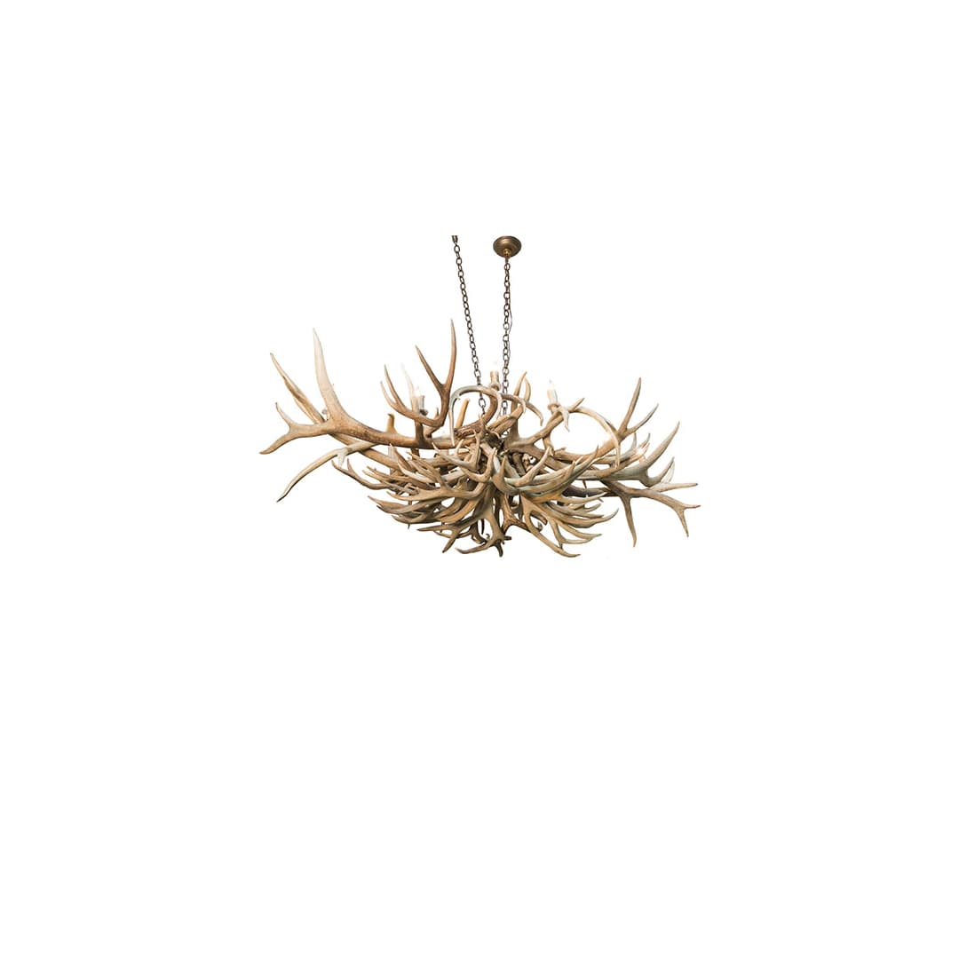 Long Antlers Deer 10 Light 40" Wide Antler Linear Chandelier