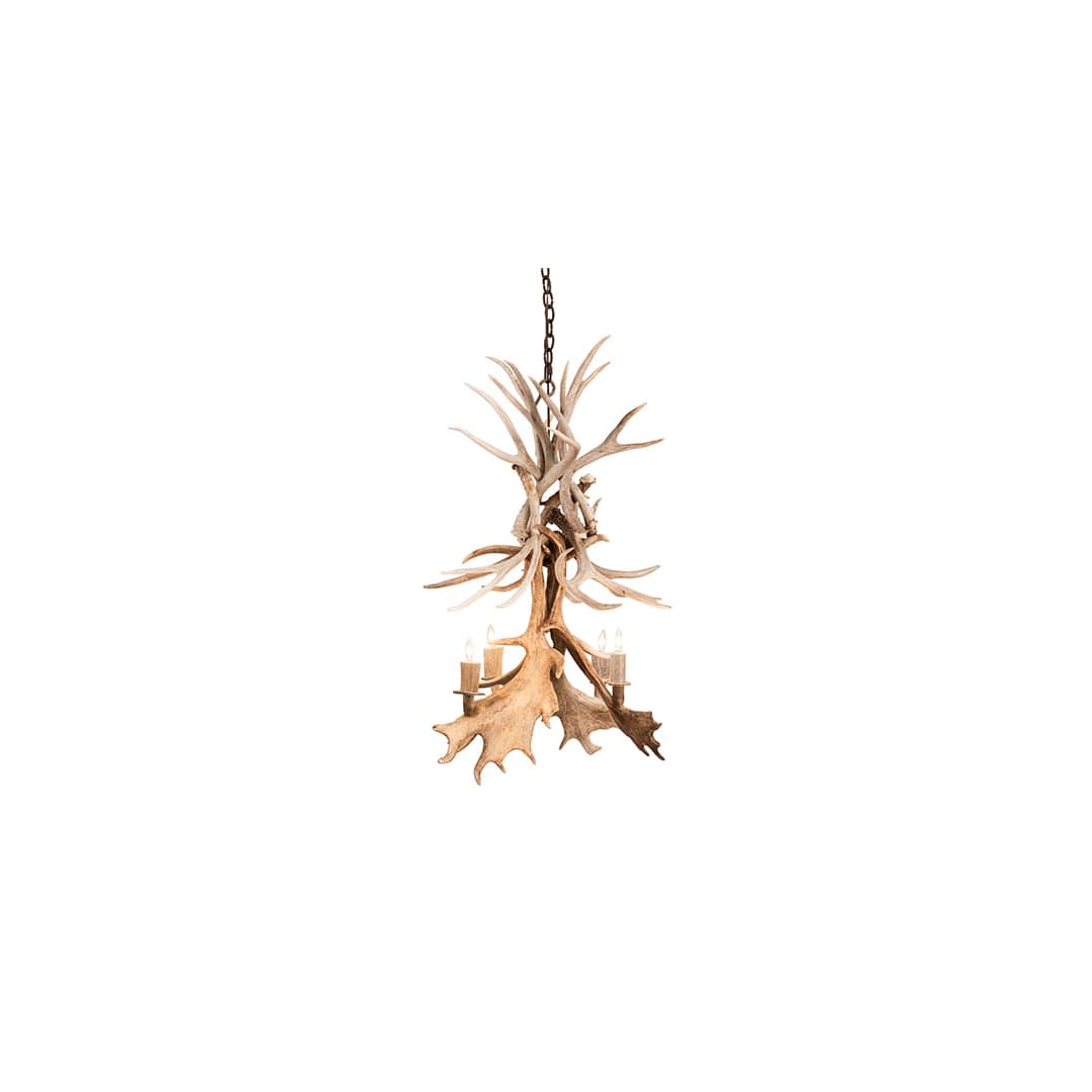 Antlers 4 Light 28" Wide Antler Candle Style Chandelier