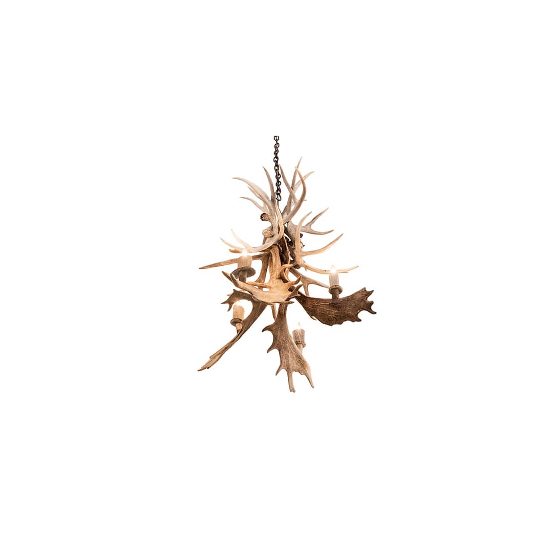 Antlers 4 Light 28" Wide Antler Candle Style Chandelier