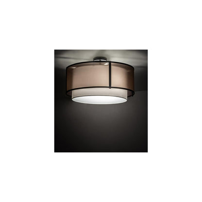 Cilindro 3 Light 30" Wide Semi-Flush Drum Ceiling Fixture - Flat Black Finish - GU24 Bulb Base