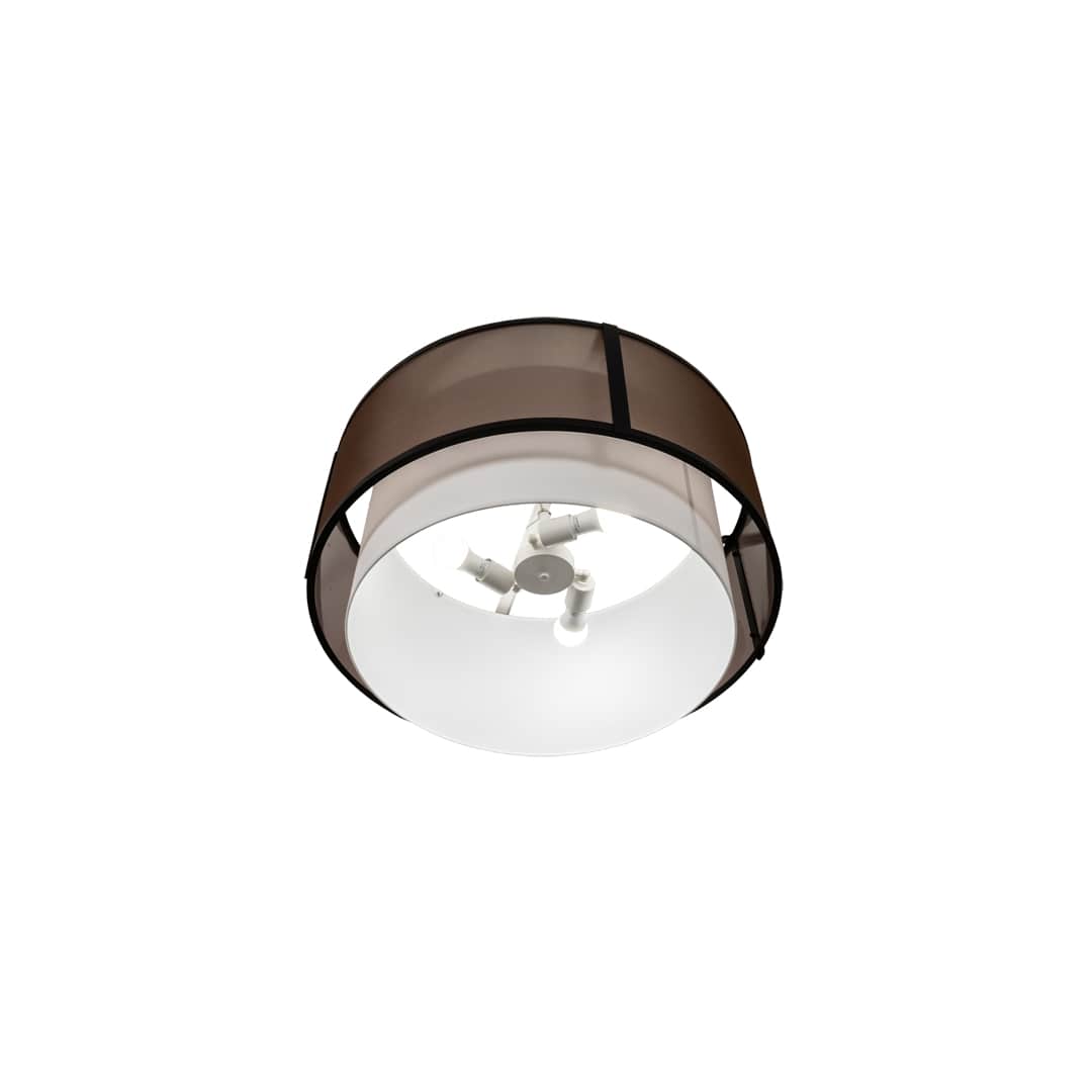 Cilindro 3 Light 30" Wide Semi-Flush Drum Ceiling Fixture - Flat Black Finish - GU24 Bulb Base