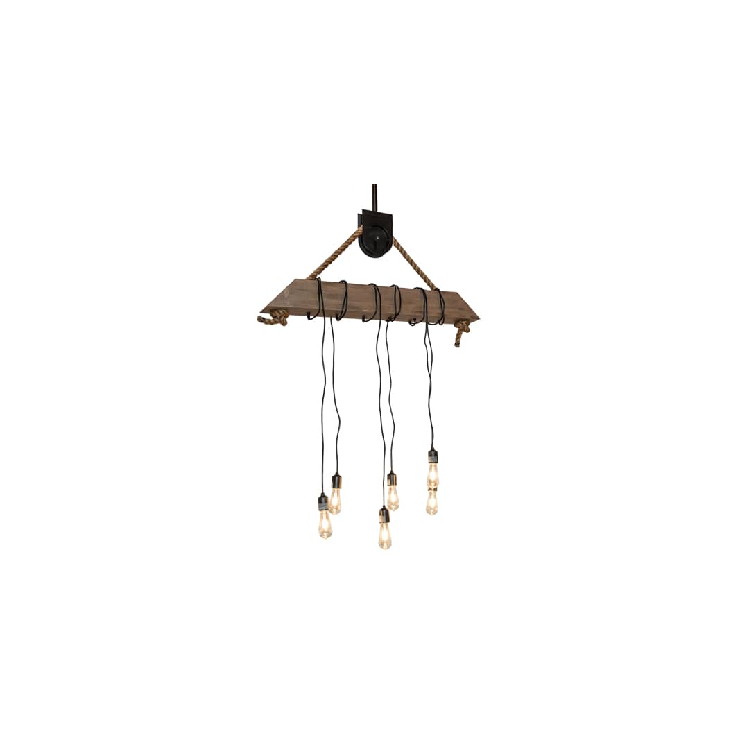 6 Light 44" Wide Taper Candle Linear Pendant