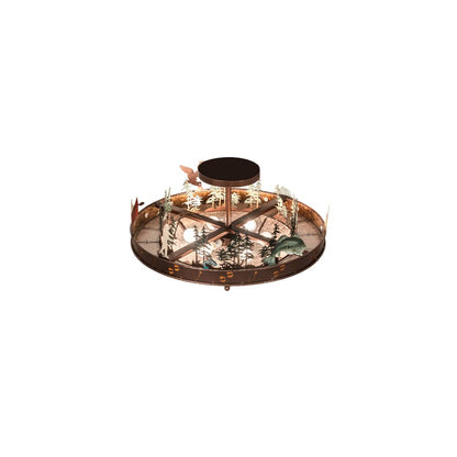 Wildlife 6 Light 32" Wide Semi-Flush Ceiling Fixture