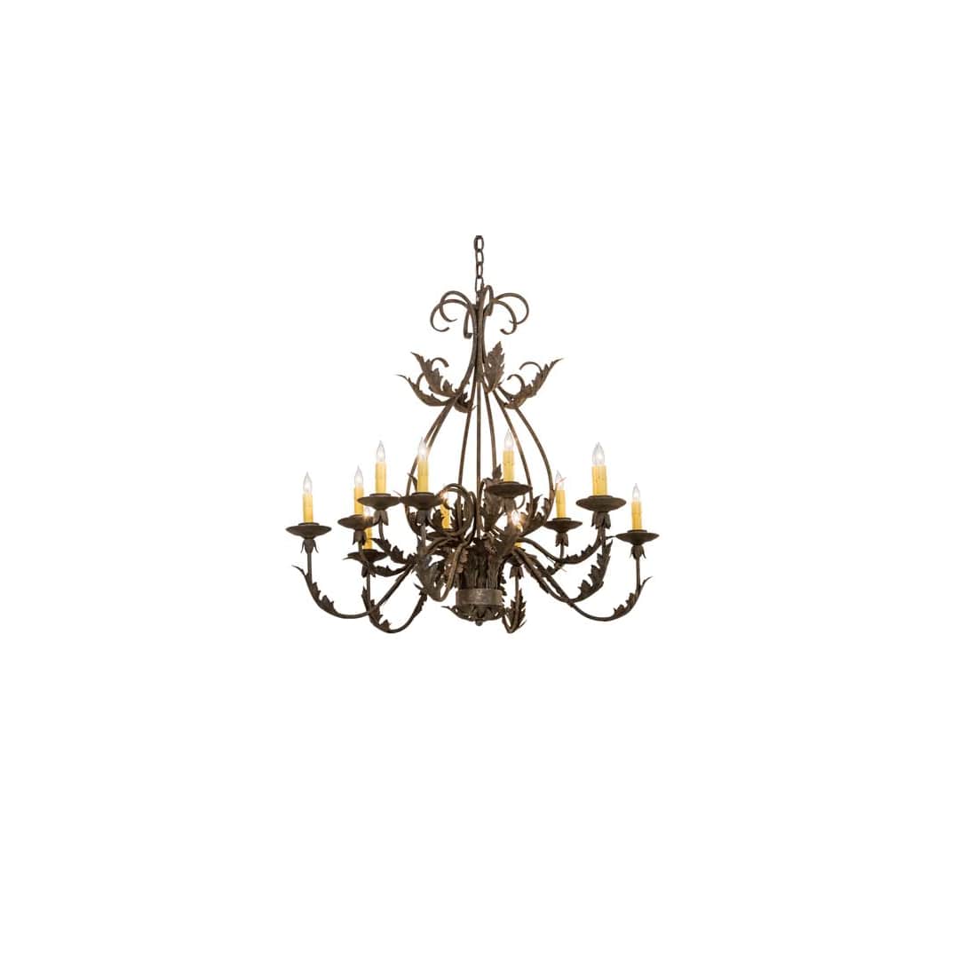 French Elegance 12 Light 36" Wide Taper Candle Style Chandelier
