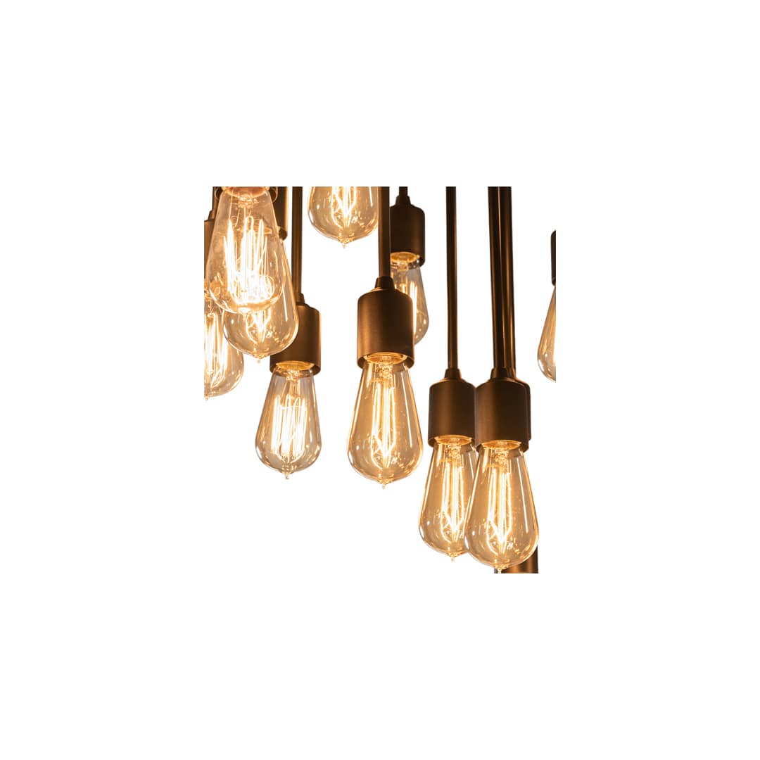 22 Light 48" Wide Wood Linear Pendant