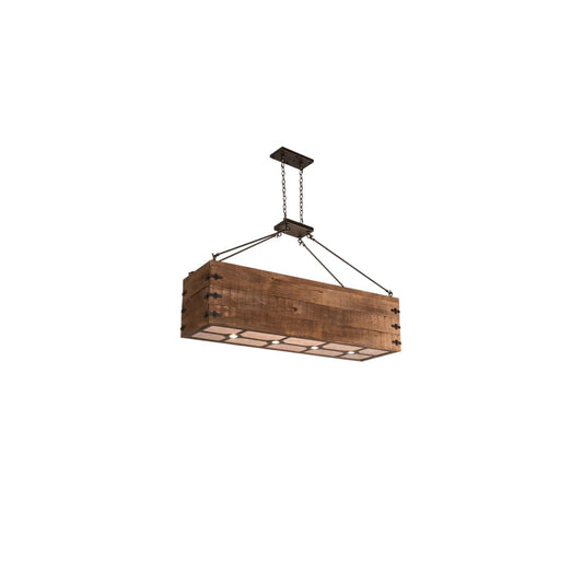 8 Light 18" Wide Wood Pendant
