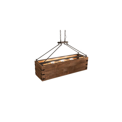 8 Light 18" Wide Wood Pendant
