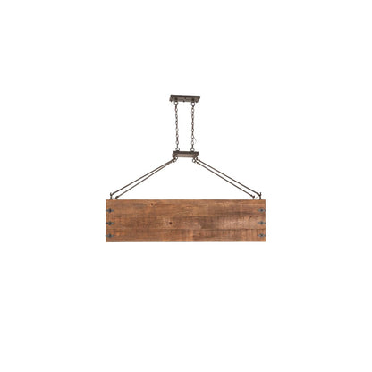 8 Light 18" Wide Wood Pendant