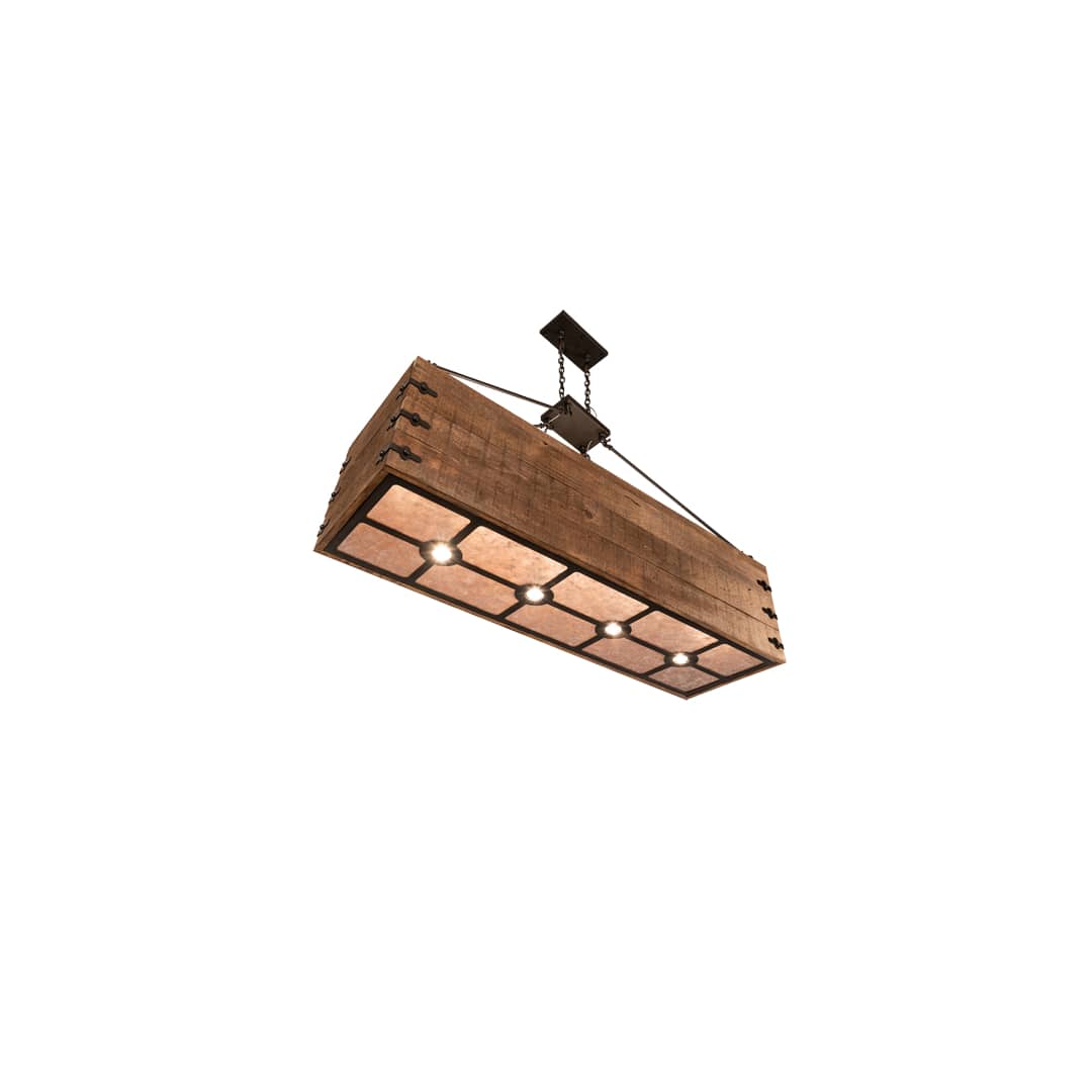 8 Light 18" Wide Wood Pendant
