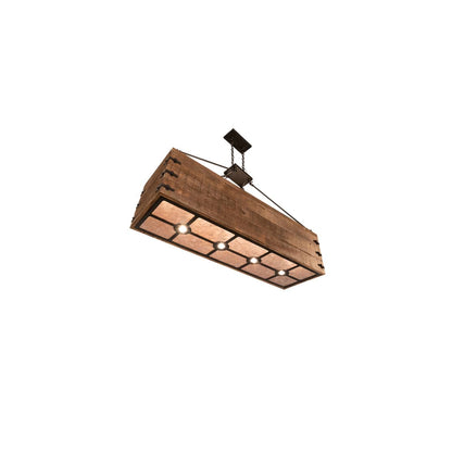 8 Light 18" Wide Wood Pendant