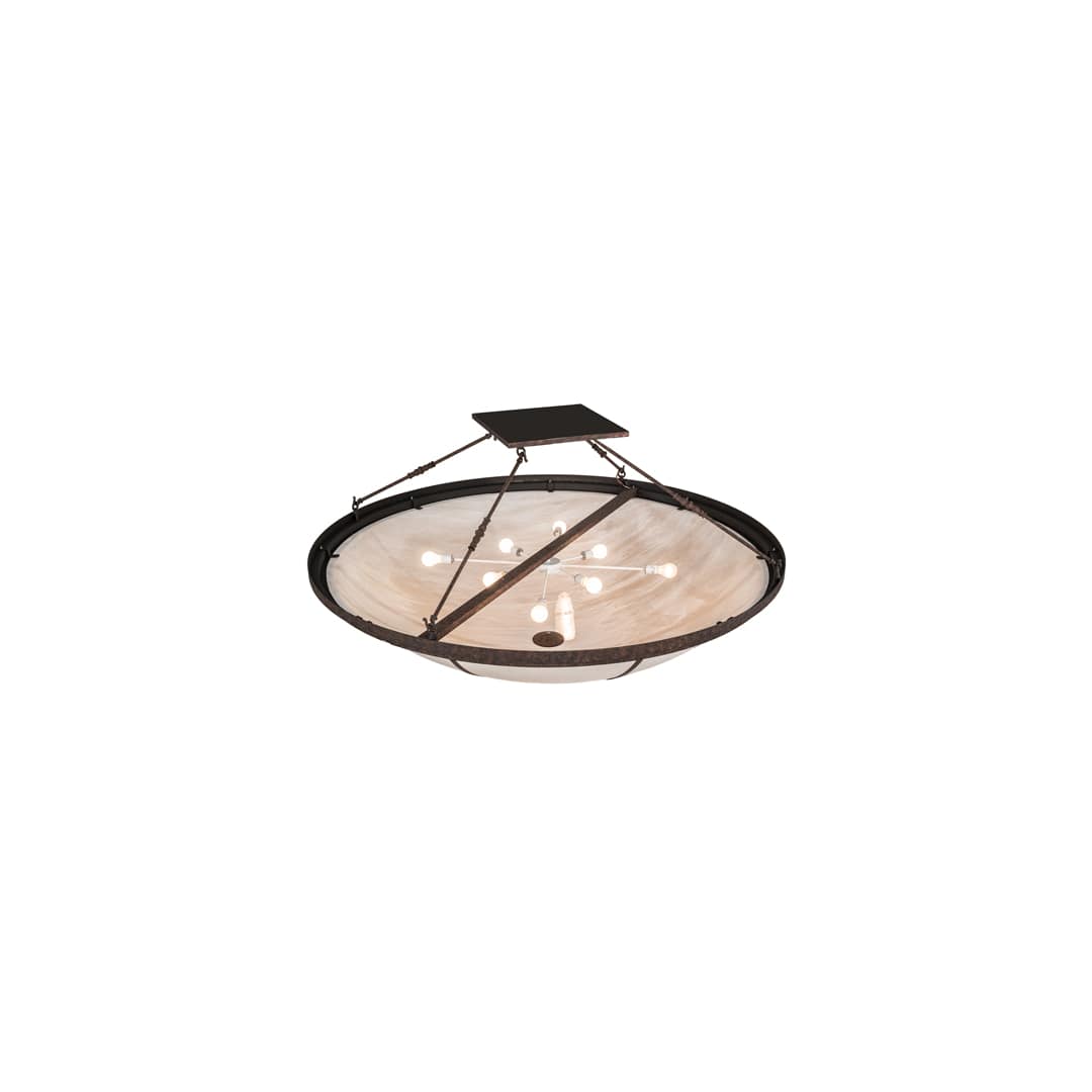 Commerce 8 Light 72" Wide Semi-Flush Bowl Ceiling Fixture - Rococo Finish