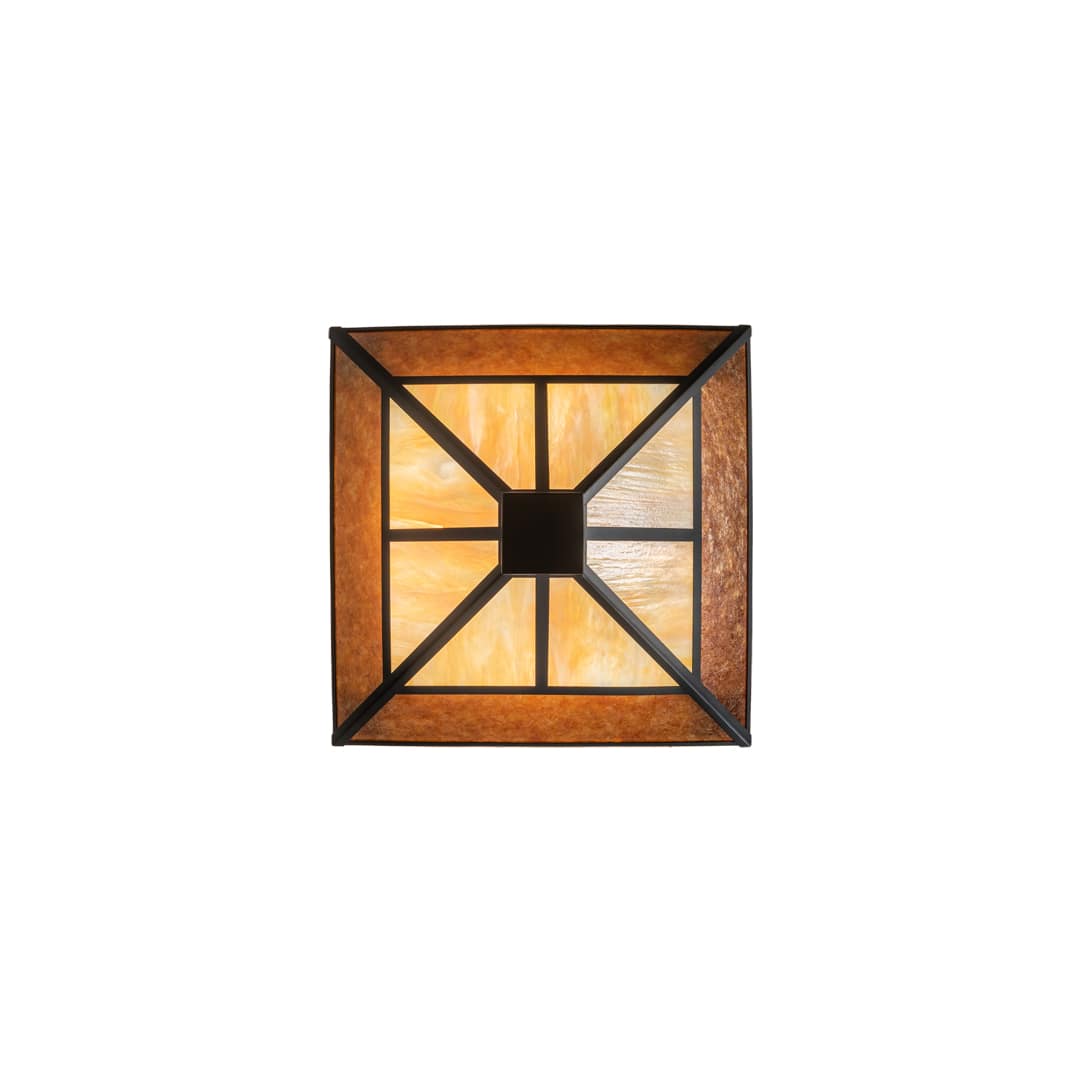 T Mission 8 Light 34" Wide Semi-Flush Ceiling Fixture - Flat Black Finish
