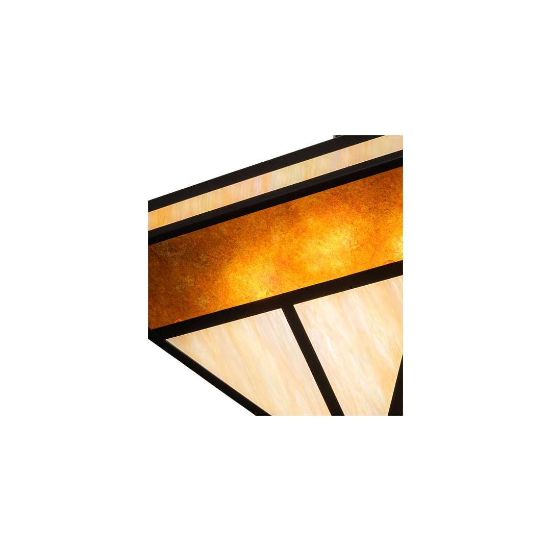 T Mission 8 Light 34" Wide Semi-Flush Ceiling Fixture - Flat Black Finish