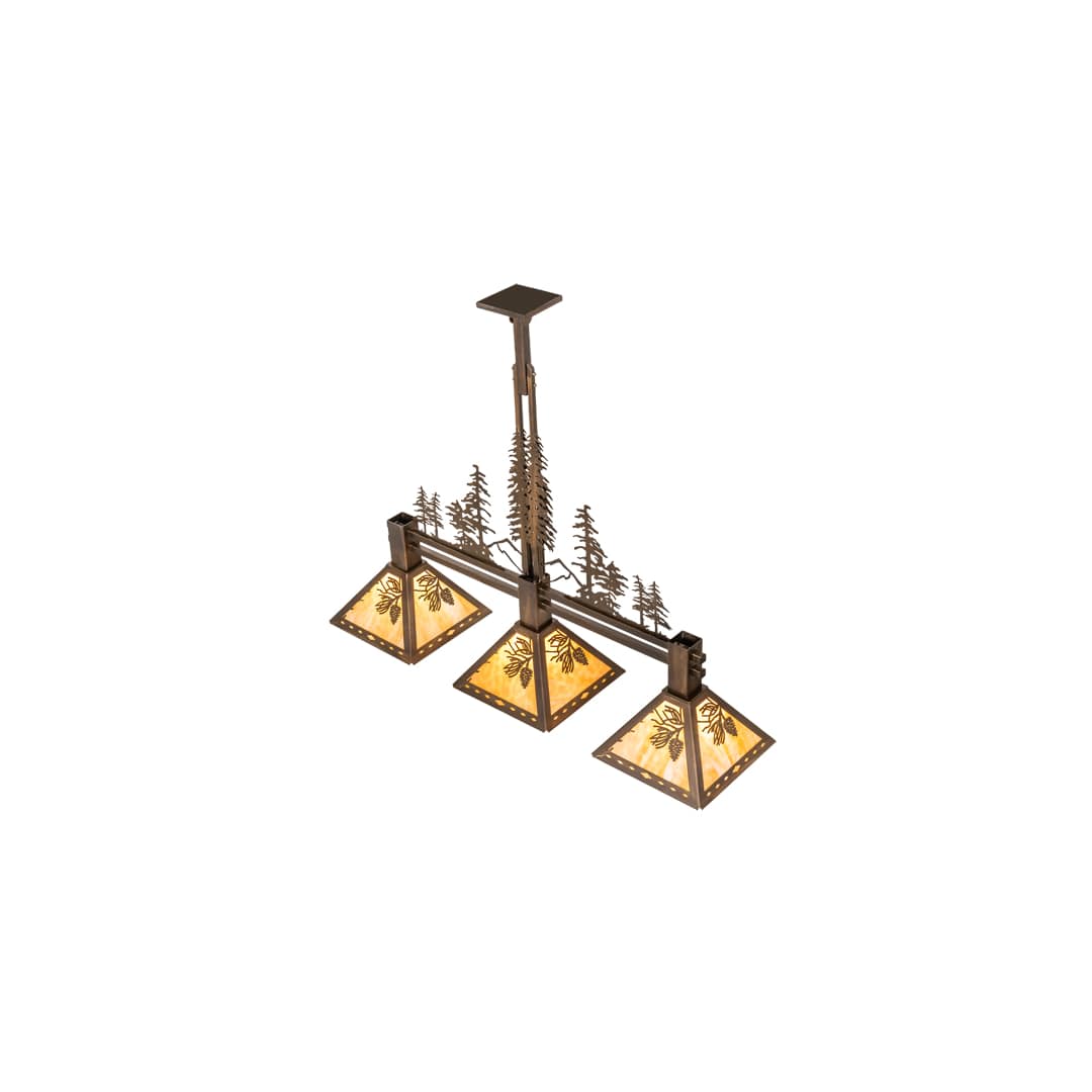 3 Light 45" Wide Linear Pendant