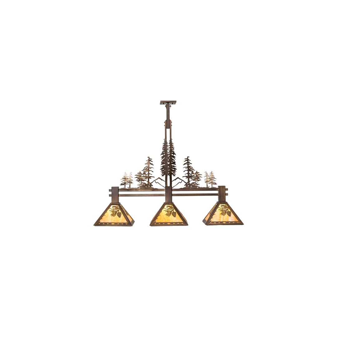 3 Light 45" Wide Linear Pendant