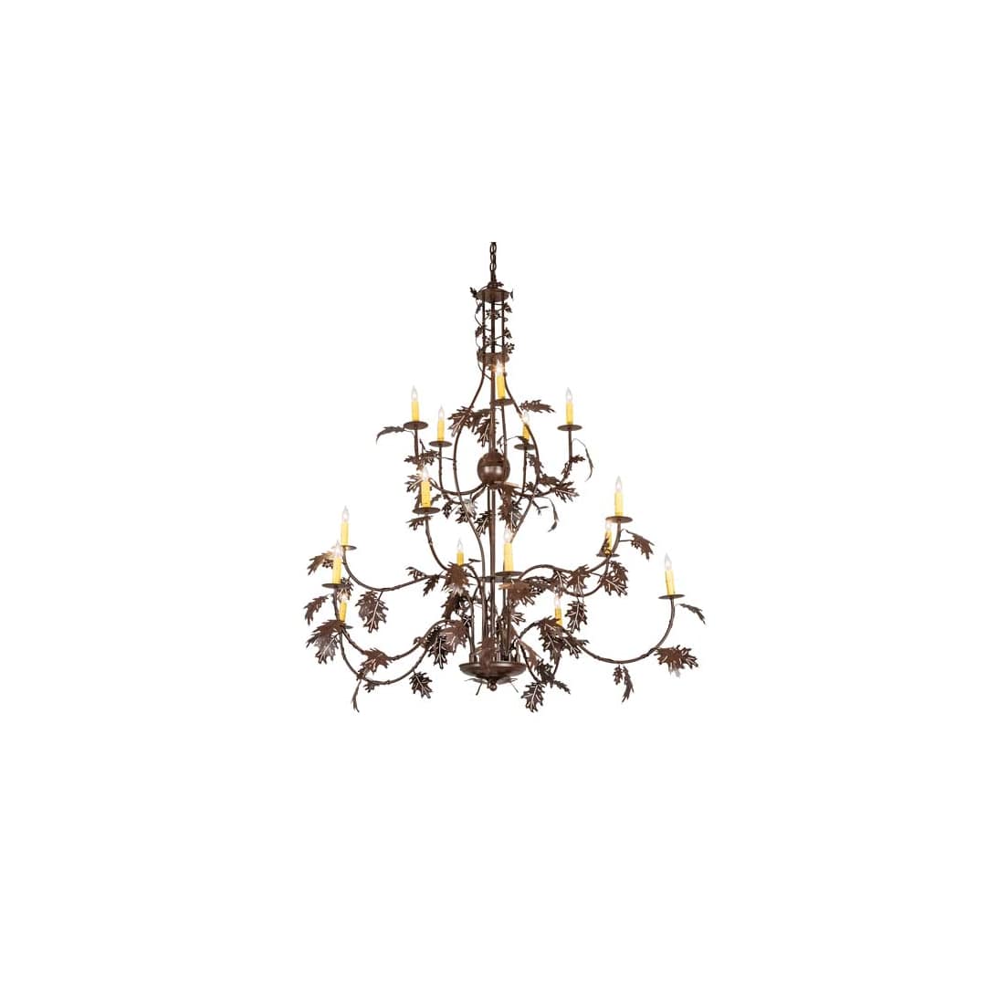 Oak Leaf 15 Light 48" Wide Taper Candle Style Chandelier
