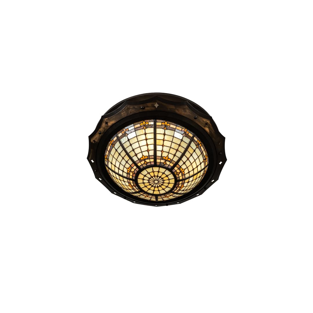 Fleur-de-Lite 4 Light 32" Wide Semi-Flush Bowl Ceiling Fixture