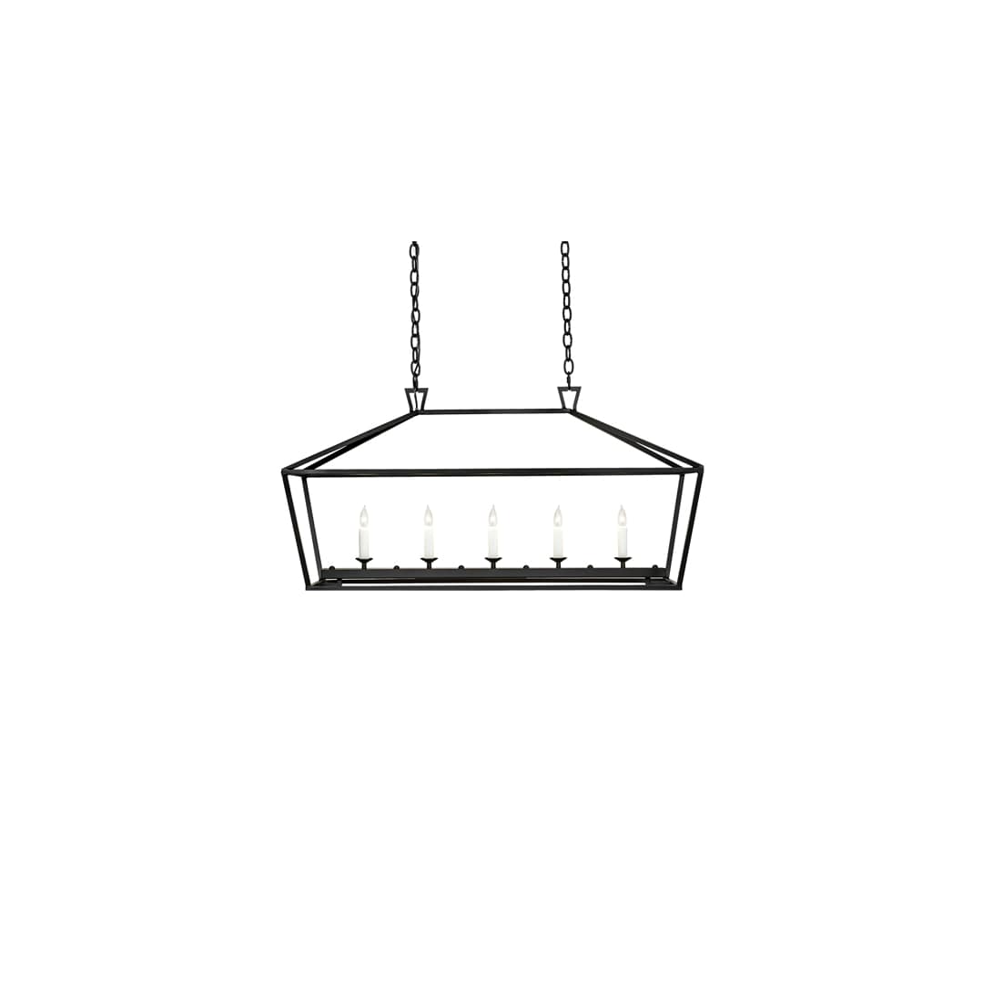 5 Light 41" Wide Taper Candle Linear Pendant