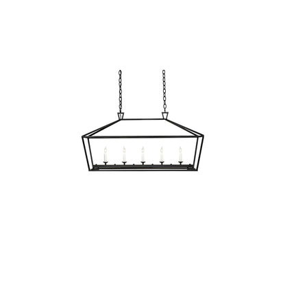 5 Light 41" Wide Taper Candle Linear Pendant