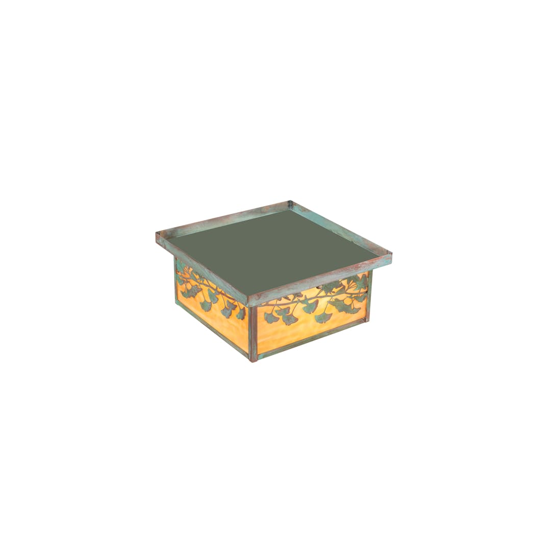 Hyde Park Ginkgo 2 Light 20" Wide Flush Mount Square Ceiling Fixture - Verdigris / Copper Finish