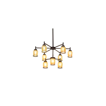 Revival Favrile 9 Light 32" Wide Chandelier