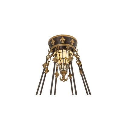 Fleur-de-lis 4 Light 28" Wide Pendant