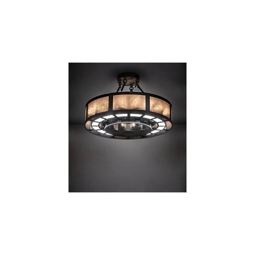 Smythe Craftsman 16 Light 30" Wide Semi-Flush Drum Ceiling Fixture