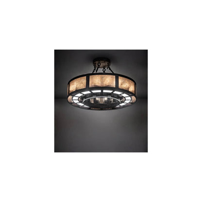 Smythe Craftsman 16 Light 30" Wide Semi-Flush Drum Ceiling Fixture