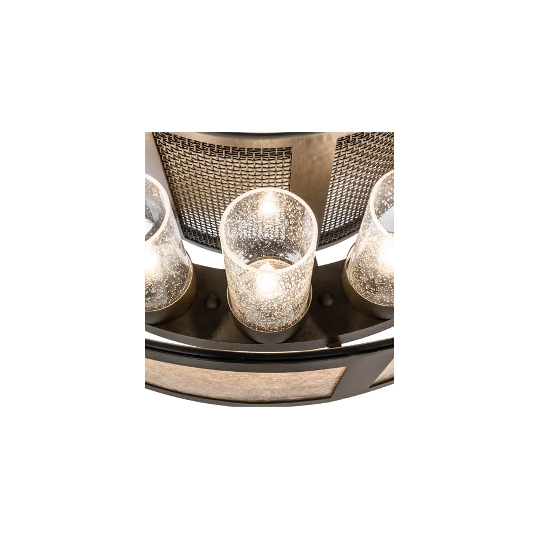 Smythe Craftsman 16 Light 30" Wide Semi-Flush Drum Ceiling Fixture