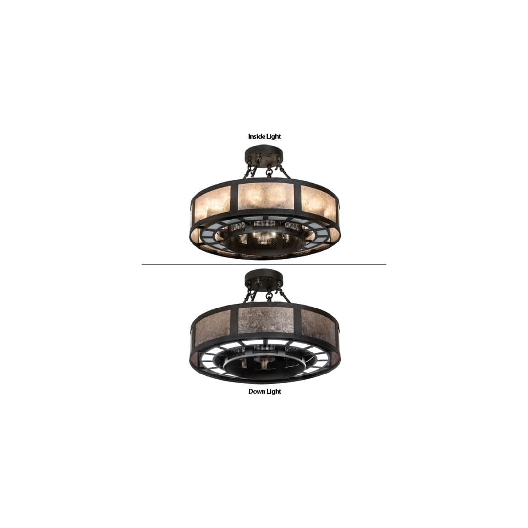 Smythe Craftsman 16 Light 30" Wide Semi-Flush Drum Ceiling Fixture