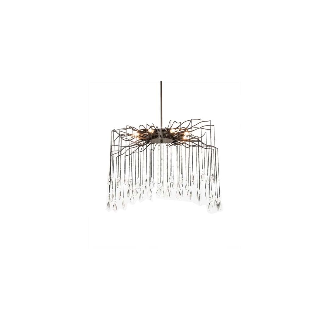 Long Aranha 8 Light 32" Wide Crystal Ring Chandelier