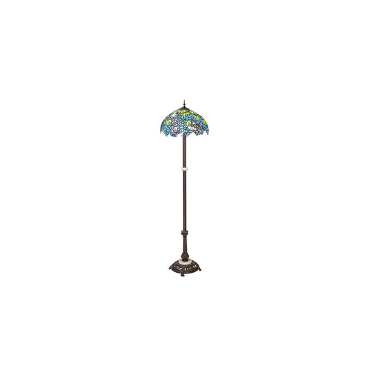 Tiffany Wisteria 3 Light 62" Tall Buffet Floor Lamp