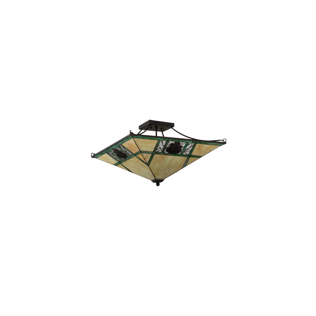 Pinecone Ridge 4 Light 37" Wide Semi-Flush Ceiling Fixture - Oil Rubbed Bronze Finish