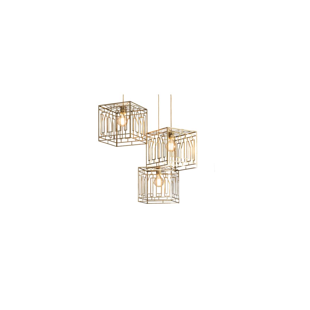 3 Light 32" Wide Abstract Multi Light Pendant