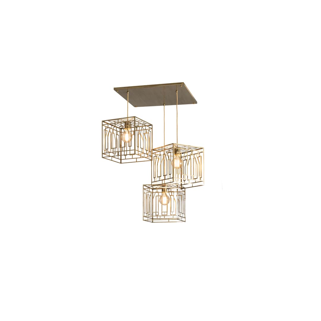 3 Light 32" Wide Abstract Multi Light Pendant